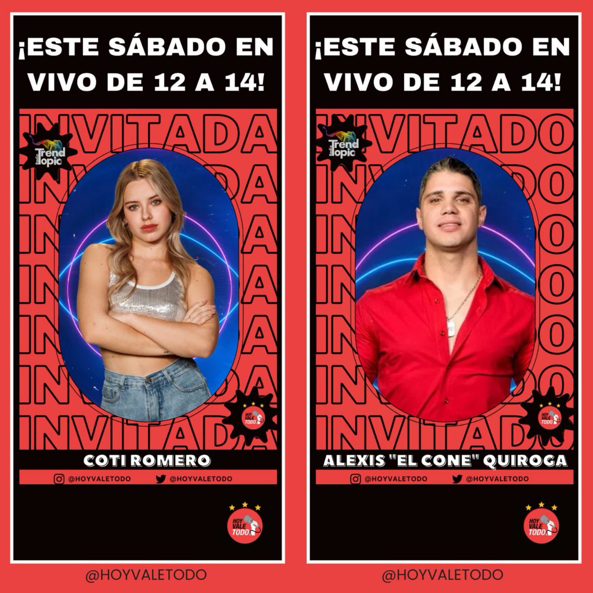 Hoyvaletodo's tweet photo. Qué pregunta le harías a @cotyrommero y #alexisGH? 

¡Déjala en los comentarios y te leemos en vivo!

#gh #granhermano #coti #conejo https://t.co/KneHCHKmsT