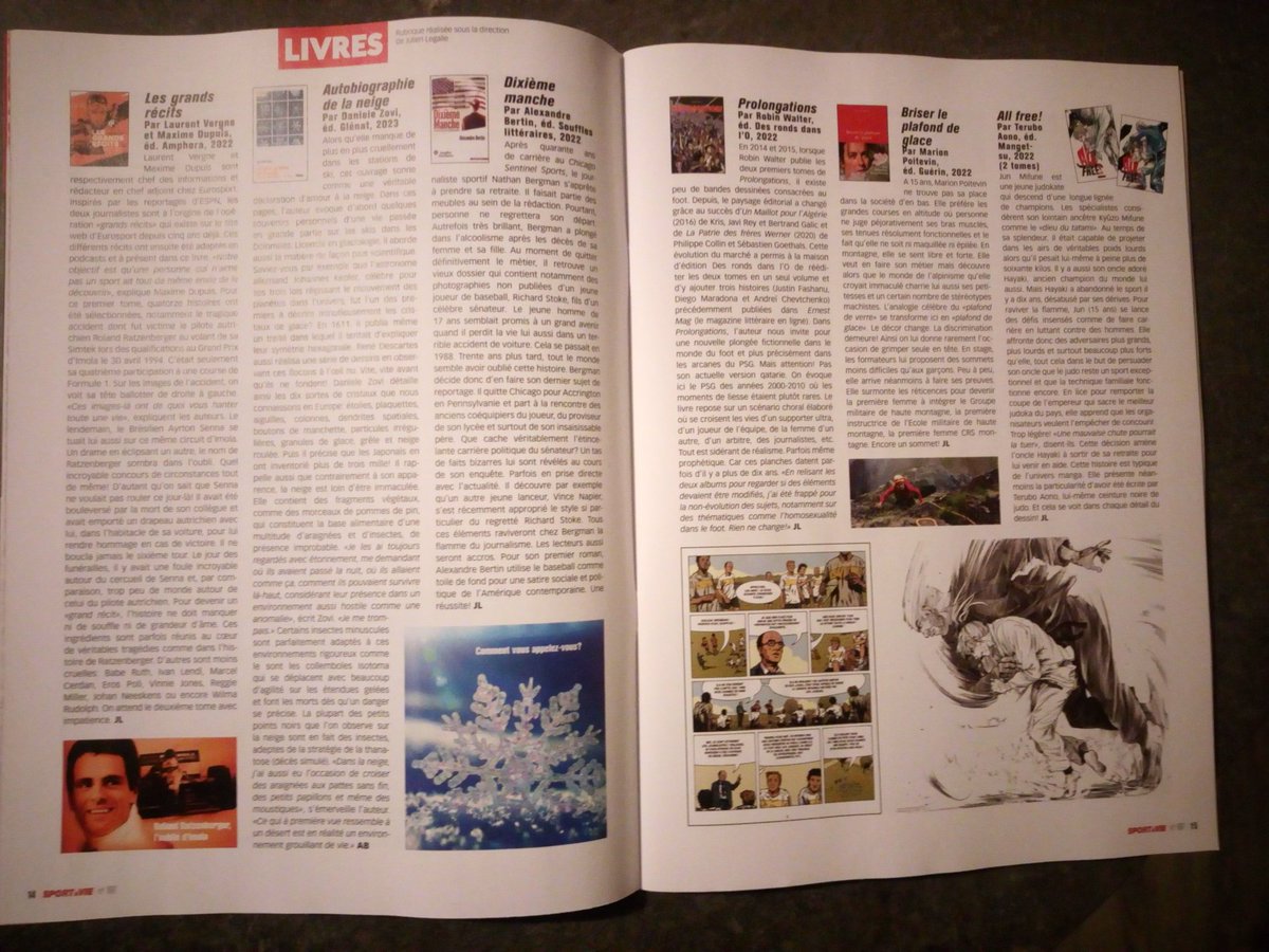 Dans le nouveau numéro de Sport & vie, je vous propose quelques lectures de qualité : @a_bertin_auteur , @LaurentVergne et @maximedupuis , @RobinWalterBD @MarionPoitevin  et le manga All free @MangetsuFR