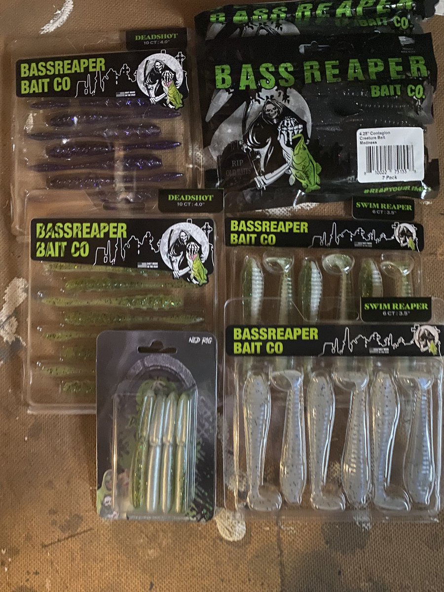 cboringfishing's tweet photo. Got my order of some of the best soft plastics on the market from @Bassreaperbaits! Can’t wait to get out on the water and reap my limits!!!

#bassreaperbaitco #reapyourlimits #yearofthereaper #reaperrewards #prostaff #bassfishing #largemouth #smallmouth https://t.co/EXLOVOlptu