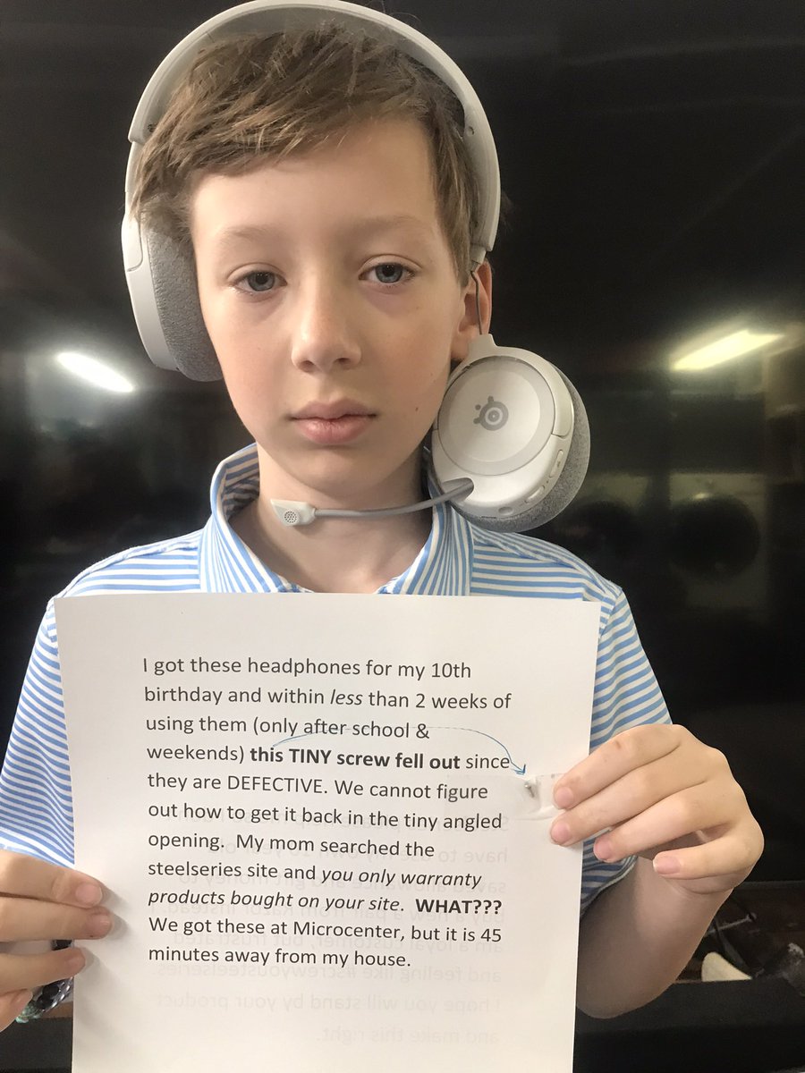 Jeannine Martin🟧 (@ejmartin77) on Twitter photo <a href="/SteelSupport/">SteelSeries Support</a> I sent you a DM 6 days ago and have had no reply. Help out a kid and stand behind your product <a href="/SteelSeries/">SteelSeries</a> since we haven’t heard back he wants to go buy @razer headphones <a href="/SteelSupport/">SteelSeries Support</a> I sent you a DM 6 days ago and have had no reply. Help out a kid and stand behind your product <a href="/SteelSeries/">SteelSeries</a> since we haven’t heard back he wants to go buy @razer headphones