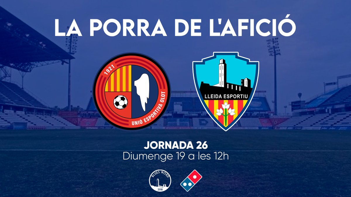 BluesNord's tweet photo. 26a jornada de LA PORRA DE L'AFICIÓ by @DominosPizza_ES

@UEO1921  🆚 @SalvarLleidaEsp
 
⁉️ Com participar?

1⃣ Seguir a @BluesNord i @DominosPizza_ES
2⃣ Fer Rt al tweet de la porra
3⃣ Anotar el resultat a les respostes del tweet

 🏆 Premi: 1 pizza familia https://t.co/BgCFYPaq4C