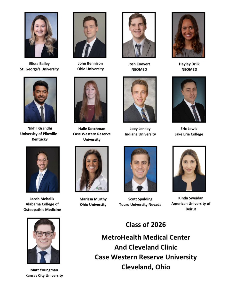 MetroHealth_EM's tweet photo. ✨Class of 2026✨ Congratulations to our new interns! We cannot wait to meet you all. Welcome to the Metro/CCF family! #EMbound #Match2023 https://t.co/enXoyU9jgY