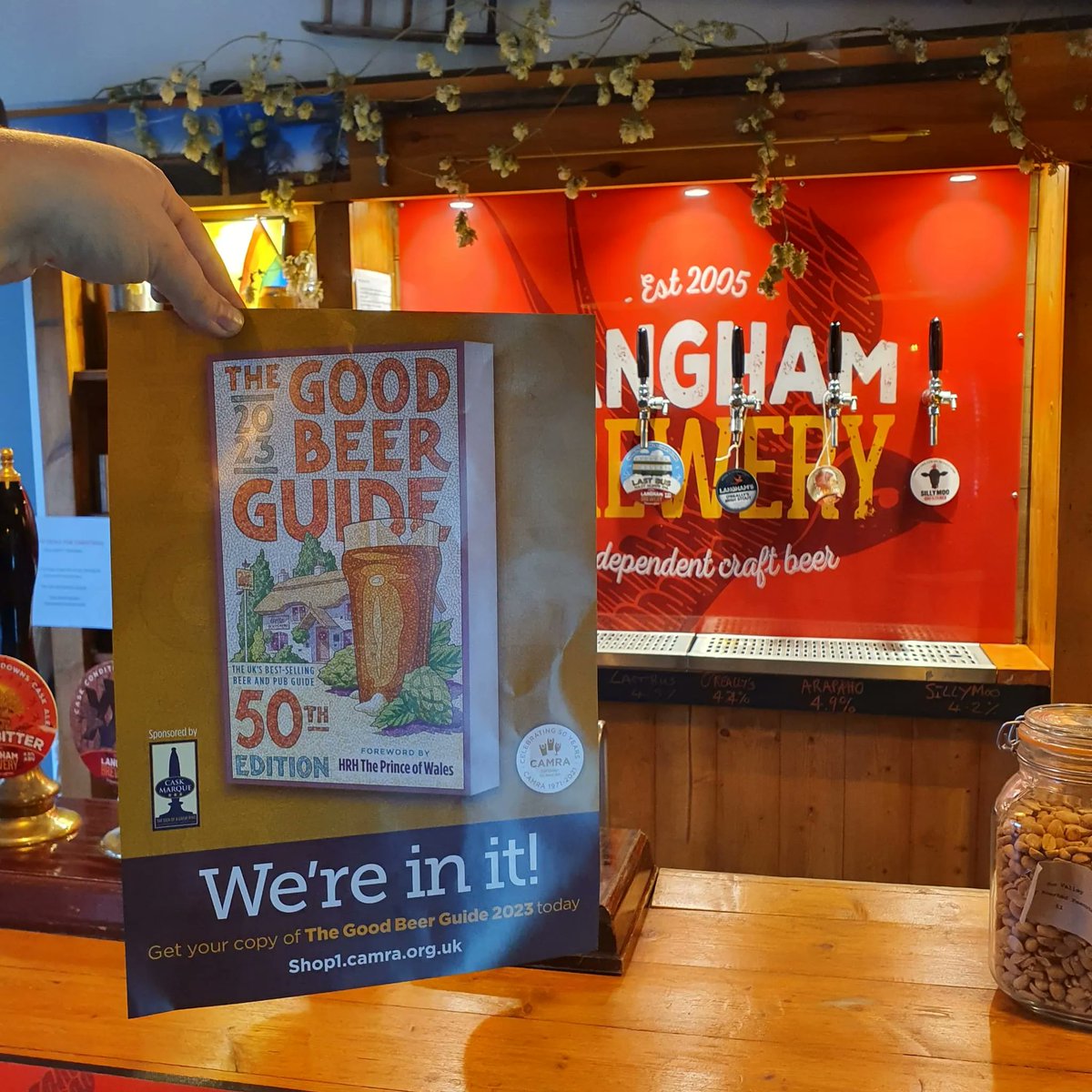 LanghamBrewery's tweet photo. Thrilled! We're in the 2023 Good Beer Guide!
Huge congratulations to Bex and the wonderful team of Taproom staff... and our
fabulous brewers of course.
We're a very happy brewery 🥳.
https://t.co/2dn6MhZy47
#wereinit #camra #goodbeerguide #goodbeerguide2023 https://t.co/K4N2ECrP8q