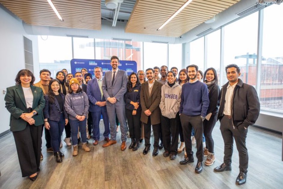 It was great to hear the announcement made by <a href="/SeanFraserMP/">Sean Fraser</a> and <a href="/j_maloney/">James Maloney 🇨🇦🇺🇦🇨🇦</a> at Lakeshore campus earlier today. The update to postgrad work permits is welcome news to our international students at the IGS and across <a href="/HumberCollege/">Humber</a> thank you!