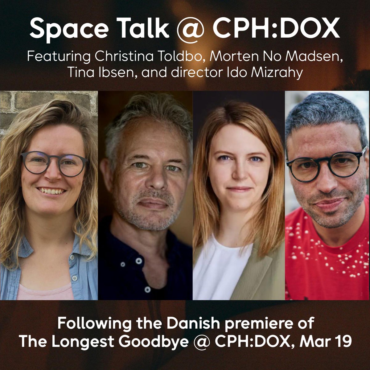Stay after the Danish premiere of The Longest Goodbye at <a href="/cphdox/">cphdox</a> for an incredible panel on the future of space travel with <a href="/ChristinaToldbo/">Christina Toldbo</a>  , Morten Bo Madsen, <a href="/Tina_Ibsen/">Tina Ibsen</a>, and director Ido Mizrahy! 

Tickets and info below!