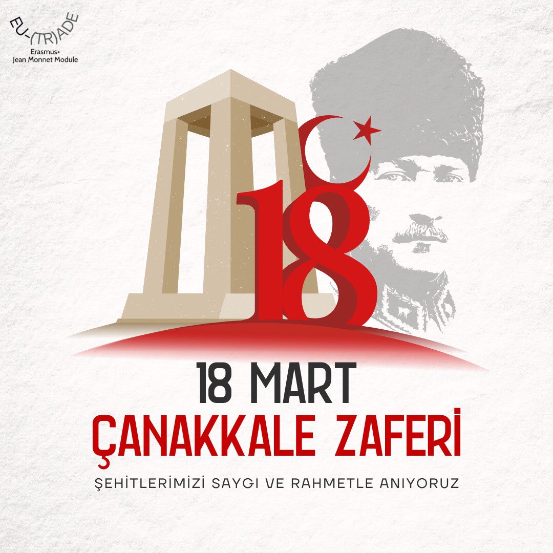 Çanakkale Zaferimizin 108. yılında; Cumhuriyetimizin kurucusu, Anafartalar kahramanı Gazi Mustafa Kemal Atatürk başta olmak üzere Çanakkale’nin ve istiklal mücadelesinin bütün kahramanlarını şükran, minnet ve rahmetle anıyoruz.
#18martçanakkalezaferi
#CanakkaleGecilmez