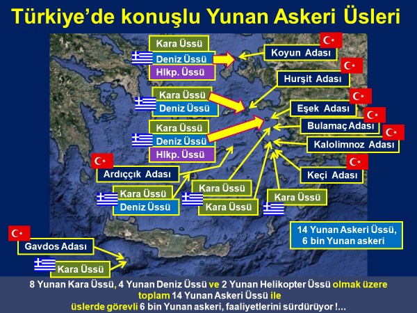umityalim's tweet photo. TÜRKİYE'DE KONUŞLU YUNAN ASKERİ ÜSLERİ DERHAL KAPATILMALIDIR!
2004'den beri işgal edilen adalarımıza  14 Yunan Askeri Üssü konuşlandırıldı ve adalarımıza 6 bin Yunan askeri ile Yunan ağır silahları ve zırhlı araçları yerleştirildi. https://t.co/U3nR7qpxb5