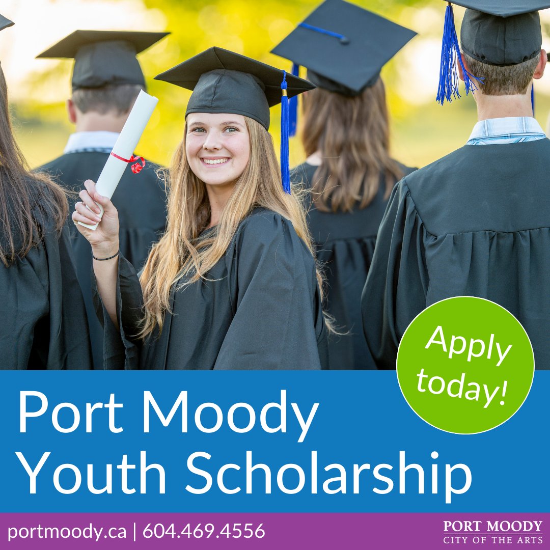 We are now accepting applications for our annual Youth Scholarship Program. If you're in Grade 12 in Port Moody and intend to pursue post-secondary education, you can apply. bit.ly/PomoScholarship