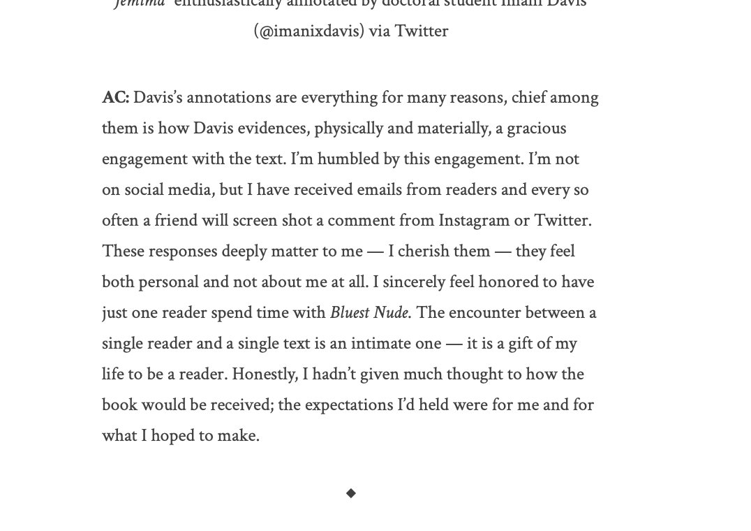 imanixdavis's tweet photo. been sitting on this delightful interaction for a minute &amp; i gotta say: it feels really sweet to know that Ama felt her work was given its due by my lil notes 🥹💗 (description in quoted thread) https://t.co/Ad1BLimSPz