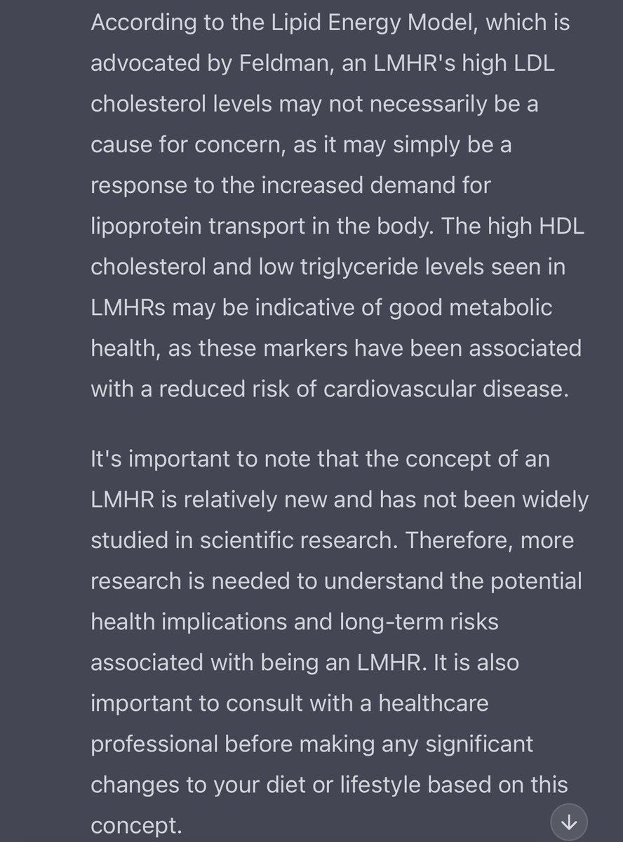 realDaveFeldman's tweet image. Latest answer from #ChatGPT on #LMHR isn’t perfect, but impressively close… 

“What is a Lean Mass Hyper-Responder?”