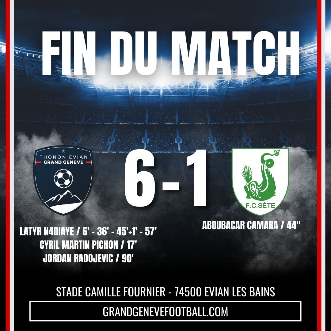GrandGeneveFC's tweet image. 💥💥Fin du match, les 🔵⚪ ont offert une victoire XXL à leur public. 💥💥 N’Diaye (X4),  Martin Pichon et Radojevic ont été les buteurs de cette rencontre.