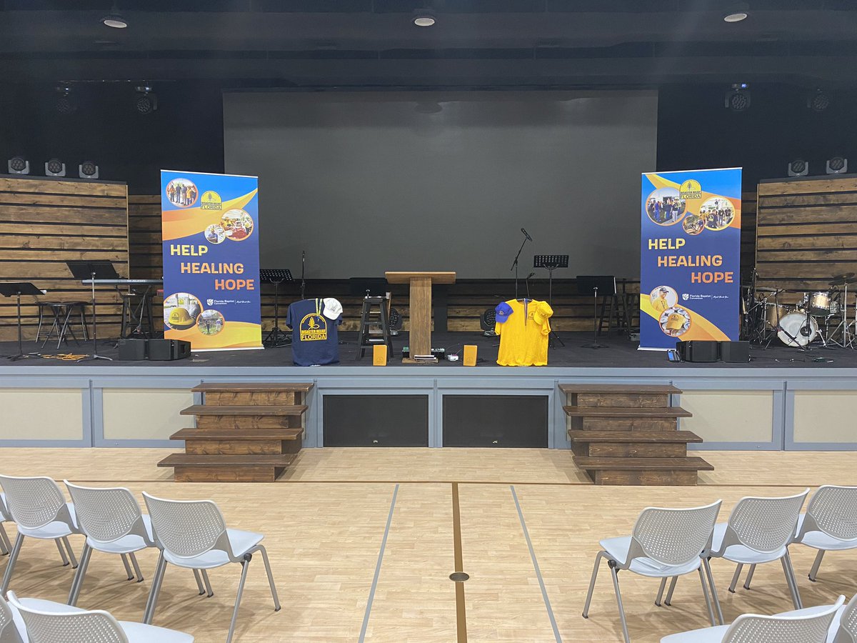 matt_gille's tweet photo. We are excited to host region 5’s @FLBDisaster training this weekend. Volunteers are busy setting up and getting ready for a fun day tomorrow!

@FloridaBaptists #sbc #thisissbc
#disasterrelief #floridabaptists https://t.co/cwHuWc8QrE