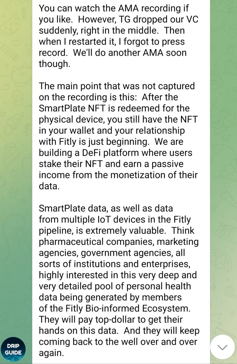 DanyEid_'s tweet photo. 3/ "You have SmartPlates out there, a bunch of #IoT devices like the SmartPlate collecting an enormous amount of personal #health and #nutrition data. What you eat, how you sleep...The value of these #NFTs expands way beyond being able to redeem it for your #SmartPlate" 11:40 https://t.co/CN5FAcpf4D