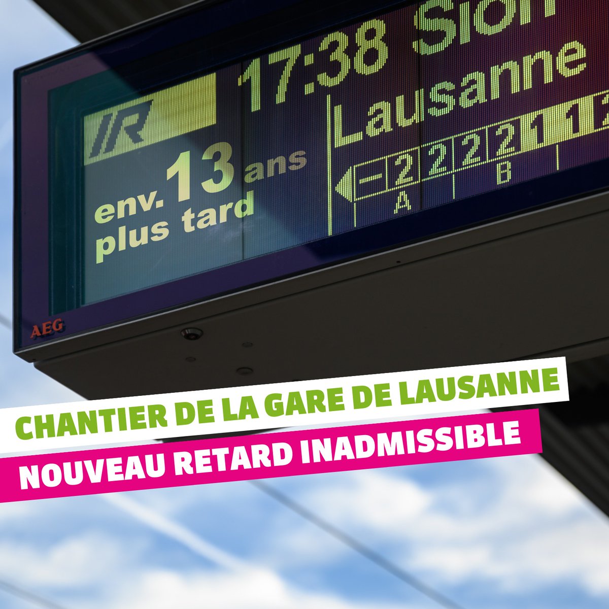 Non mais cette histoire de gare de Lausanne on se rend pas compte comme c'est dingue : mon fils qui est né il y CINQ MOIS aura fini sa scolarité obligatoire AVANT que la gare de Lausanne ne soit terminée 😱😭
Visuels @VertsVD