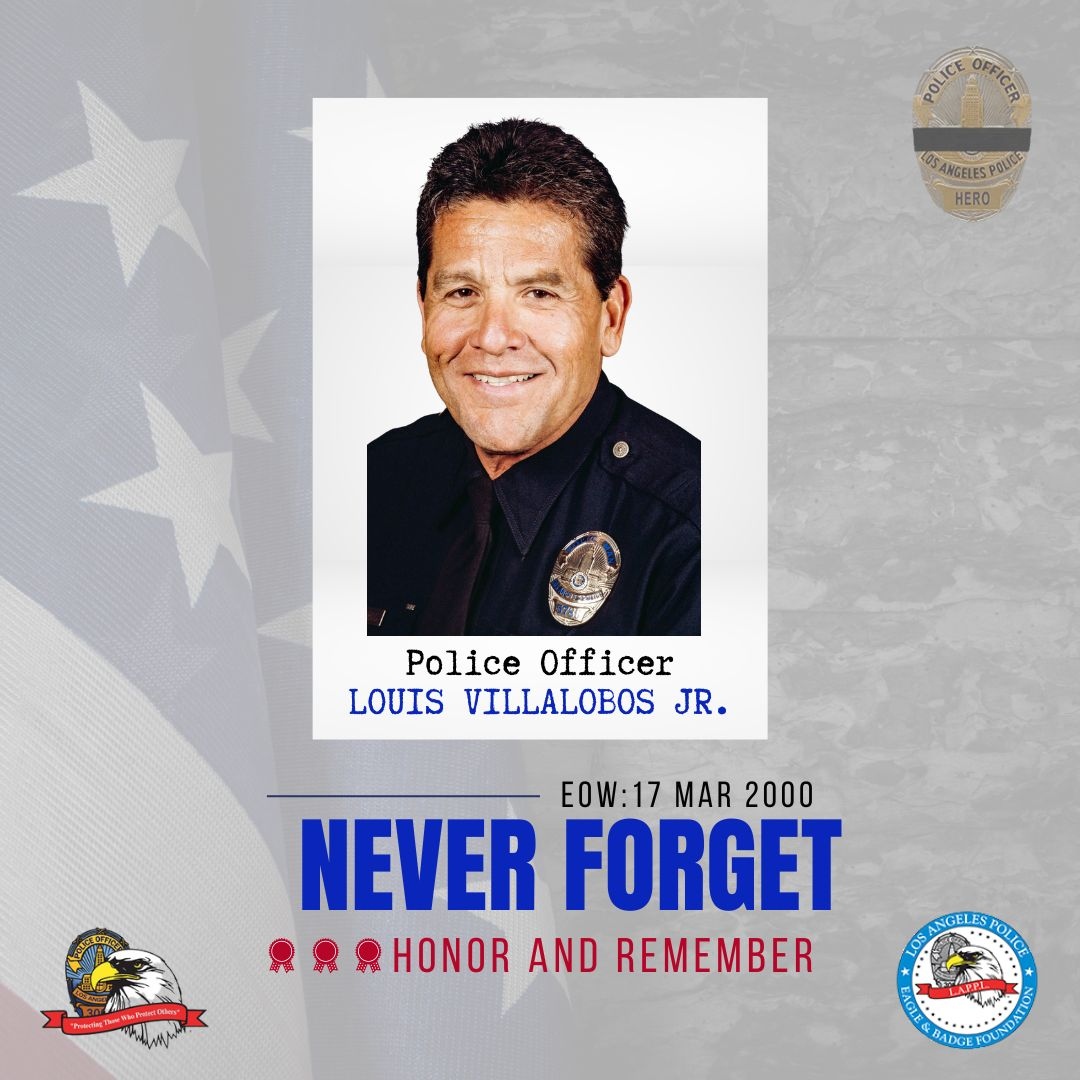 LAPPL's tweet photo. We will never forget LAPD Policeman Leo Wise, who was killed in the line of duty on March 17, 1957, after he was shot by a man.
We also remember LAPD Officer III Louis Villalobos Jr., who died on March 17, 2000, a day after falling off a catwalk. https://t.co/6meVtKdBBj