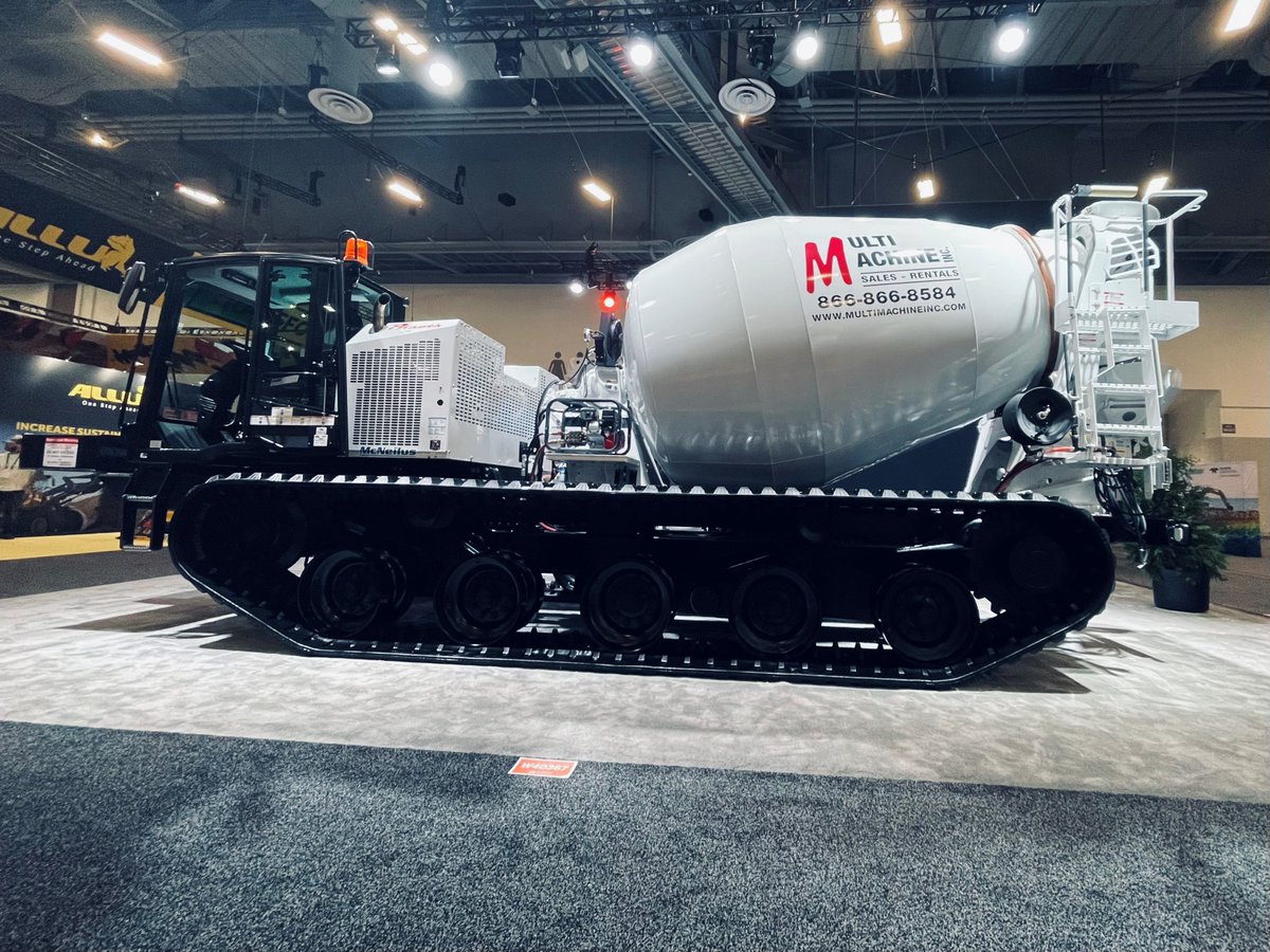 RevolutionMixer's tweet photo. Don't miss this Tracked Mixer at @conexpoconagg! McNeilus partnered with Prinoth & Multi-Machine to create a custom mixer body to meet Multi Machine's need for an off-road concrete placement vehicle for their rental fleet. #McNeilusMixers #TeamMcNeilus #DrivingInnovationForward https://t.co/AUlWkrMkZx