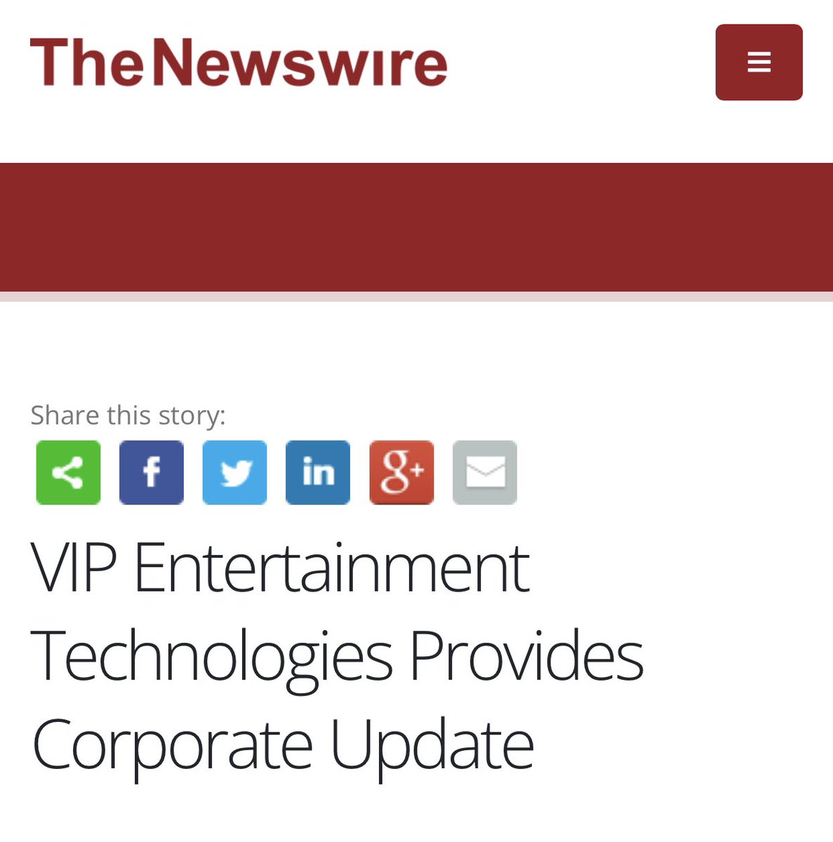 VIPEntertainGrp's tweet image. $VIP STOCK - VIP Entertainment Technologies Provides Corporate Update… #tsx #tsxv #pennystock #onlinegaming #esports #pokeronline #onlinecasino thenewswire.com/press-releases…