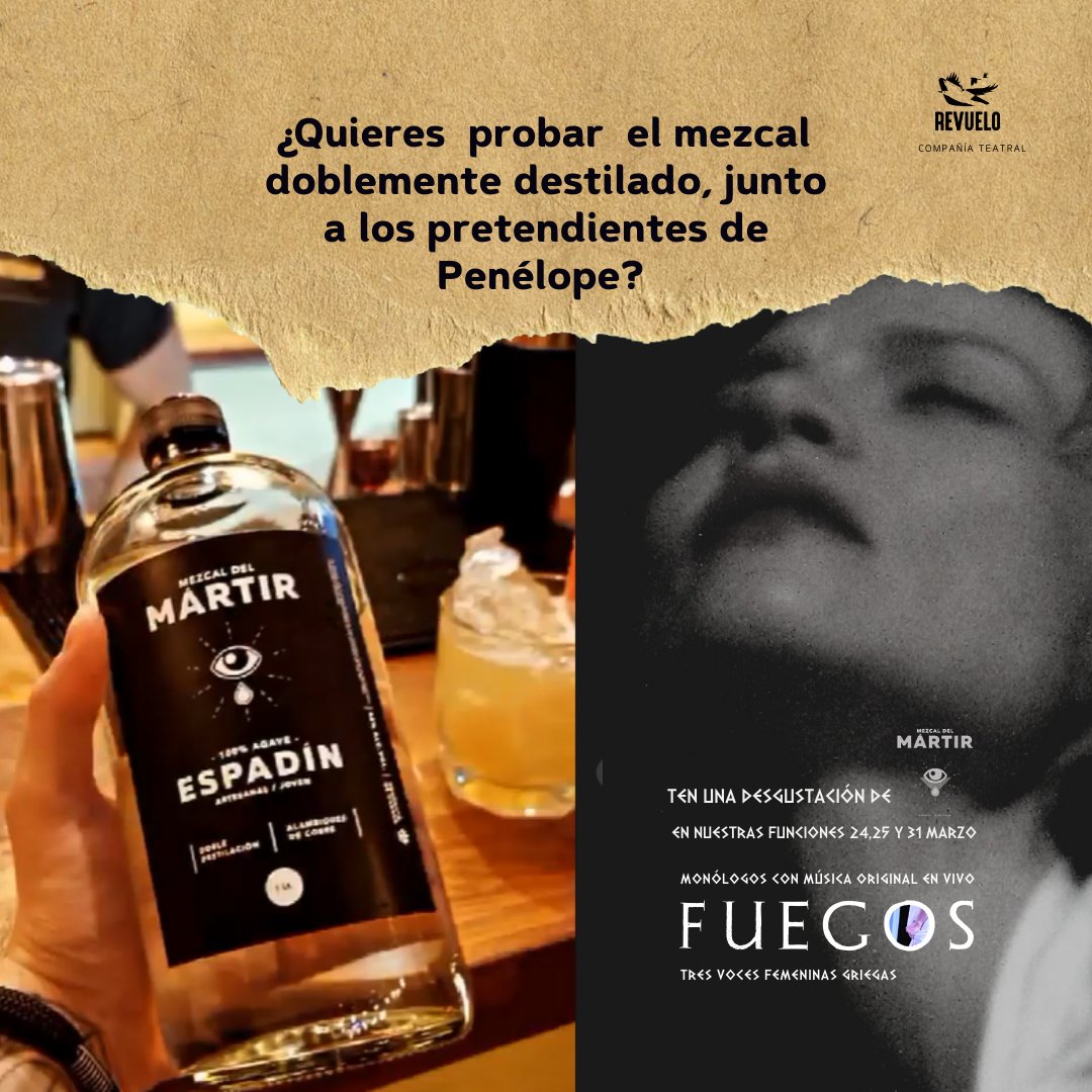 itaca_penelope's tweet photo. ¿Un mezcalito mientras me acompañas en mi  🔥 en escena de "#Fuegos Una velada Griega por @revueloartes, el próximo viernes 24 y sábado 25 en #fundaciónsebastian https://t.co/0Xxs35d2Rv
