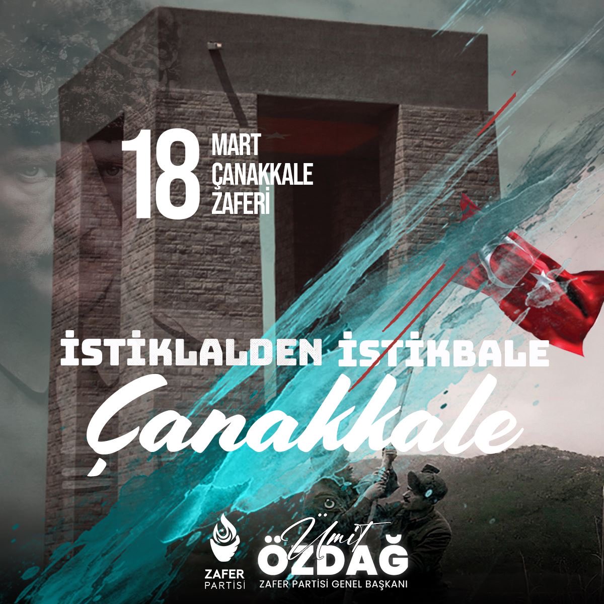 Ayağında yırtık çarıkla cepheye koşan Onbeşlilerin, dünyaları sırtlanan Seyit Onbaşıların,  cepheden cepheye mermi taşıyan anaların, milletin kaderini değiştiren Mustafa Kemallerin ve Zafer'e İnanan Mehmetçiklerin büyük destanı kutlu olsun! 
#18MartÇanakkaleZaferi