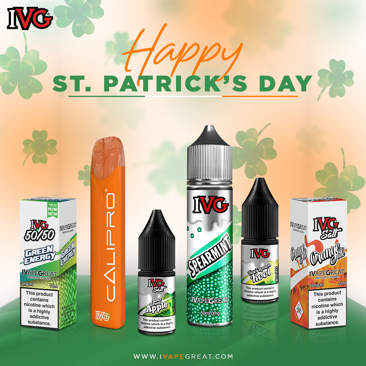 ivgeliquids's tweet photo. Happy St Patrick's Day 🥳 🍀
To all those celebrating, have a fantastic day!

#ivapegreat #stpatricksday #IVGSalt #IVGBar #fridayfeeling https://t.co/ad9pphCExK