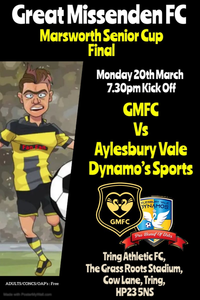 SuperGMFC's tweet photo. Massive cup final between two good sides - This Monday! May the best team win! Feel free to come and support 🏆 https://t.co/cfDqdrhS5H