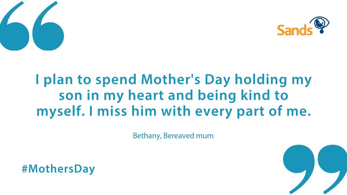 "I plan to spend Mother's Day holding my son in my heart and being kind to myself. I miss him with every part of me.” – Bethany, bereaved mum.

Thank you for sharing, Bethany 💙 🧡

➡️ sands.org.uk/mothers-day

➡️ sands.org.uk/support 

#BabyLoss #PregnancyLoss