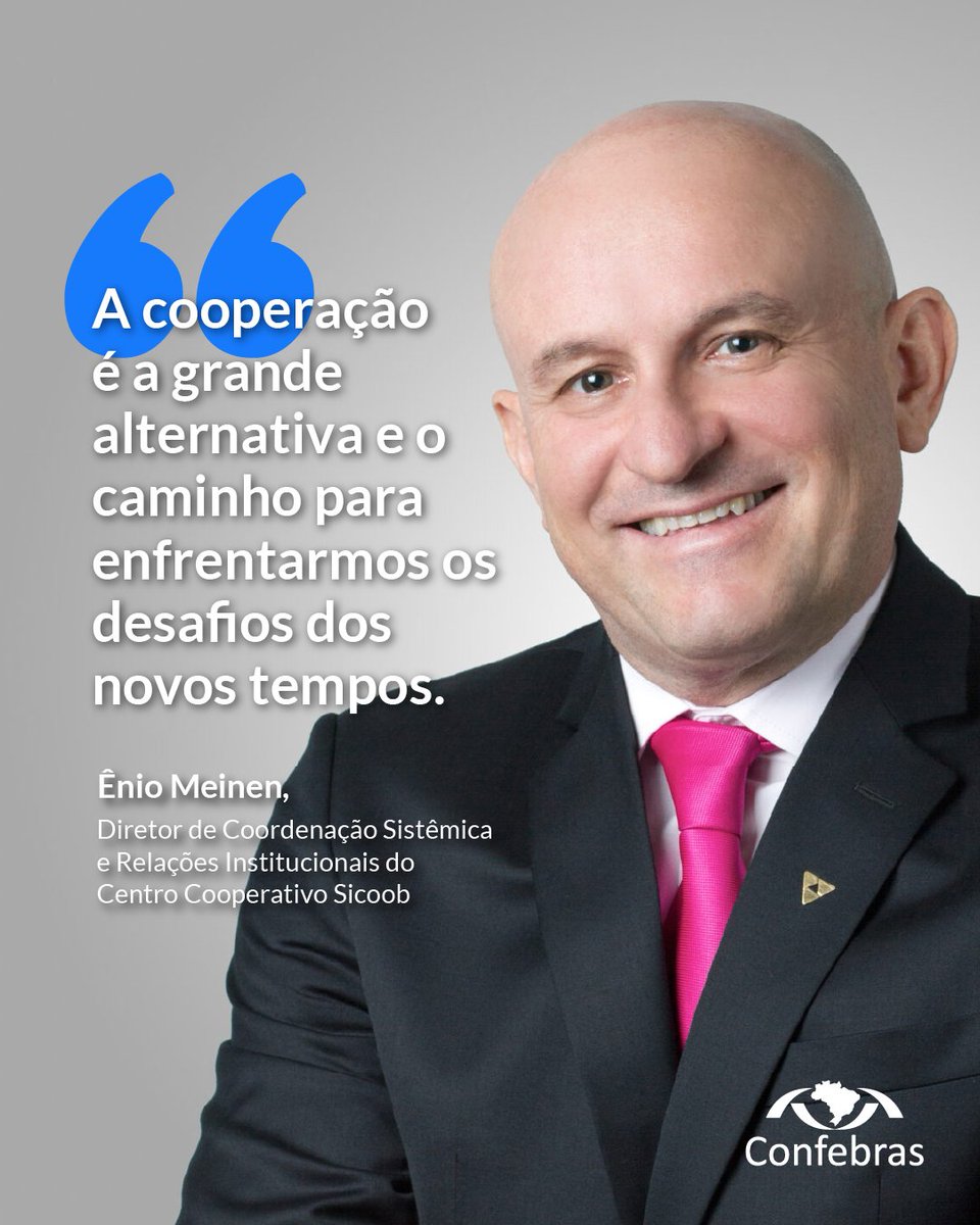 confebras's tweet photo. A frase inspiradora de hoje é do Diretor de Coordenação Sistêmica e Relações Institucionais do Sicoob, Ênio Meinen, referência em planejamento estratégico no cooperativismo brasileiro.

#confebras #editoraconfebras #cooperativismodecredito #inspiração #inovação https://t.co/6AP5TcJE4C