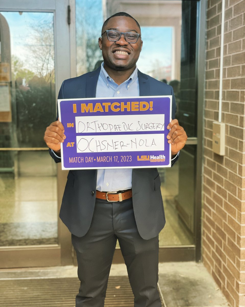 We going to Nola baby!!!

I have met so many wonderful people during this journey towards Orthopaedic surgery and I’ve benefitted immensely from great mentorship. 

To my family, friends and Mentors who helped me get to this point, THANK YOU so much.  

#orthotwitter #Match2023