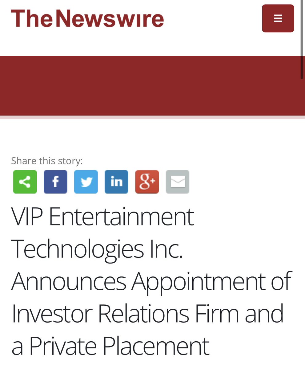 VIPEntertainGrp's tweet image. $VIP STOCK - VIP Entertainment Tech Inc. Announces Agreement for Investor Relations with Outside The Box Capital ("OTB").. #tsxv #vip #pennystock #onlinegaming #esports #pokeronline #onlinecasino thenewswire.com/press-releases…
