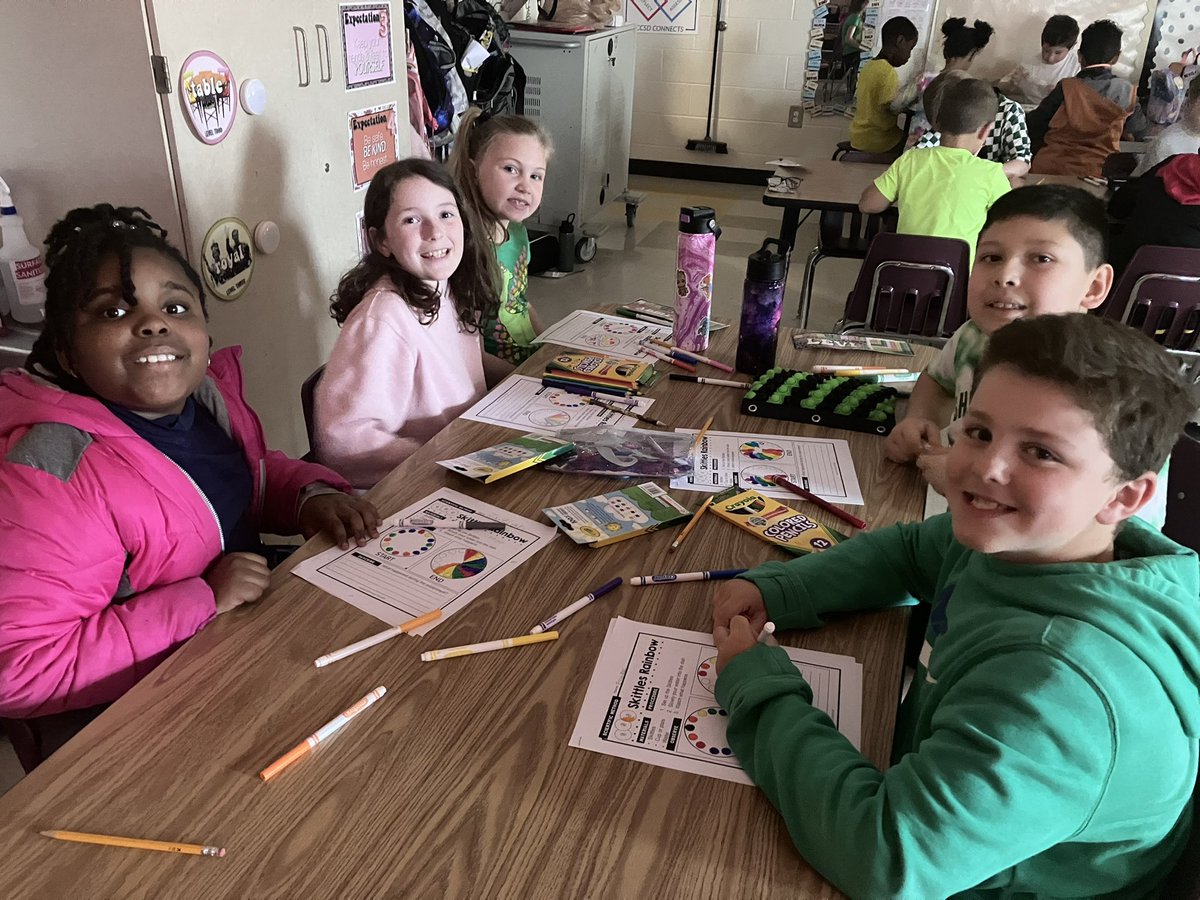 Chappellin2nd's tweet photo. St. Patrick’s Day science experiment with our DEAT buddies. Thanks @MissEllington_ for hosting us again! @ClarkCreekSTEM @rocker_ccsd https://t.co/Qj0g7Bh9qs