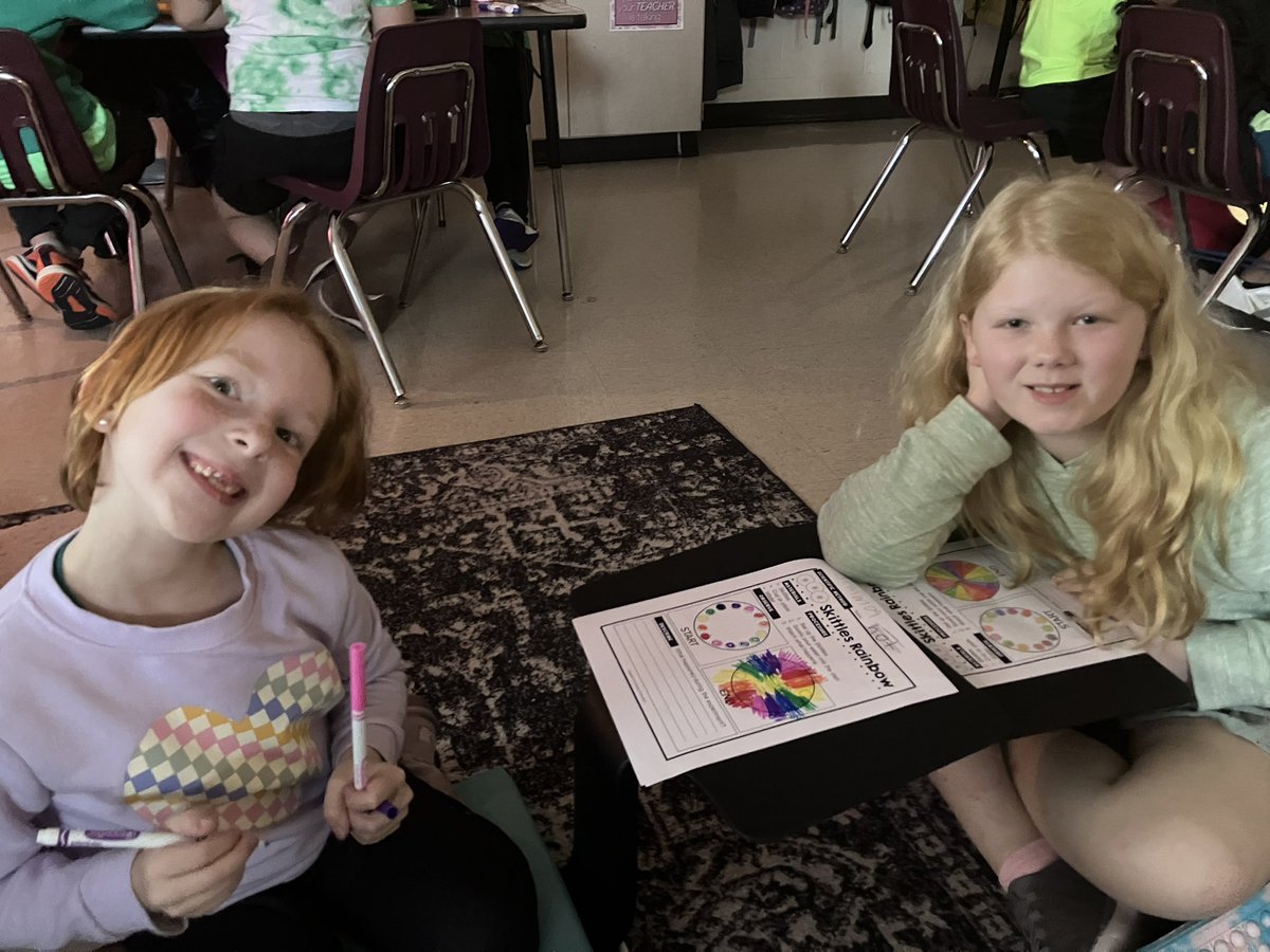 Chappellin2nd's tweet photo. St. Patrick’s Day science experiment with our DEAT buddies. Thanks @MissEllington_ for hosting us again! @ClarkCreekSTEM @rocker_ccsd https://t.co/Qj0g7Bh9qs