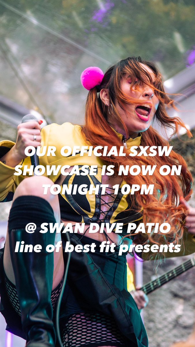 🚨 SHOWCASE RESCHEDULED: Tonight 10pm at Swan Dive Patio for <a href="/bestfitmusic/">THE LINE of BEST FIT</a> 

Please help share to your <a href="/sxsw/">SXSW</a> friends for this last minute shuffle!! 🙏🏻