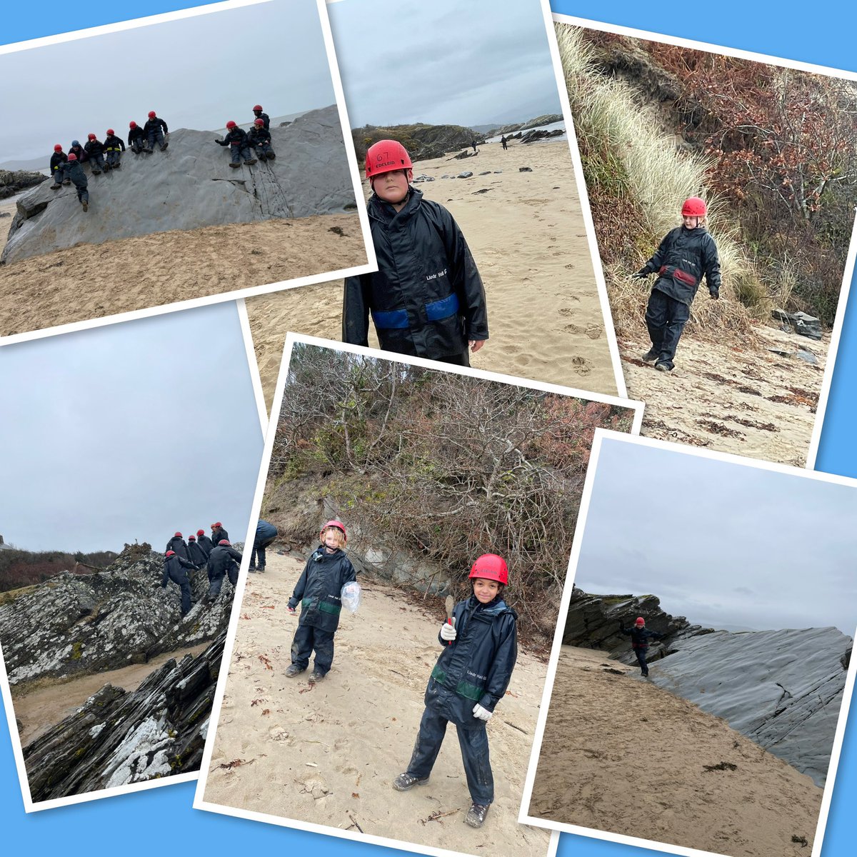 SwantonSarah's tweet photo. Group 3 spent Wednesday morning at the beach rock scrambling and climbing. The wet weather didn’t spoil our day. @BartonMossCPS @woolley_mrs @MrCornishTweets @missroneill_ #resilience #teambuilding #lledrhall https://t.co/eWKNHByMfC