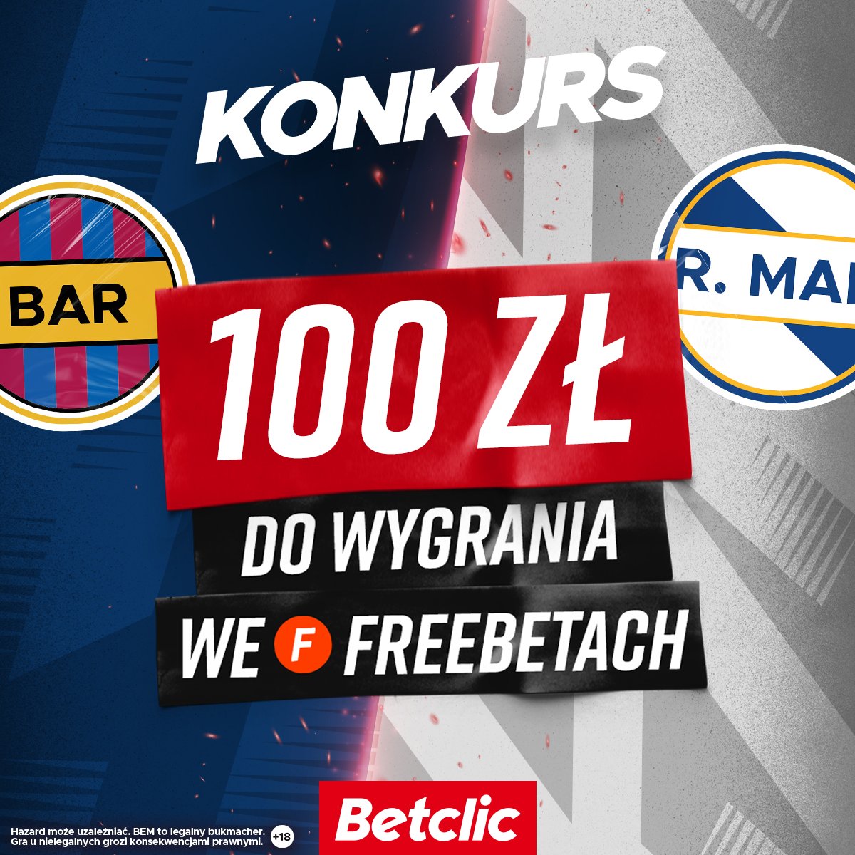 BetclicPolska's tweet photo. 💥 𝕂𝕆ℕ𝕂𝕌ℝ𝕊 💥
Typujemy #ElClasico

Zasady:
🔍 obserwuj @BetclicPolska
🔁 retweet
📝 wytypuj dokładny wynik meczu Barcelona🆚Real i strzelca ostatniego gola
#⃣ dodaj #KonkursBetclic
📲 podaj login z Betclic

⚠ Gramy do 21:00.

Do zgarnięcia 2x50zł we FREEBETACH! 💸 https://t.co/GQFmwKs2fs