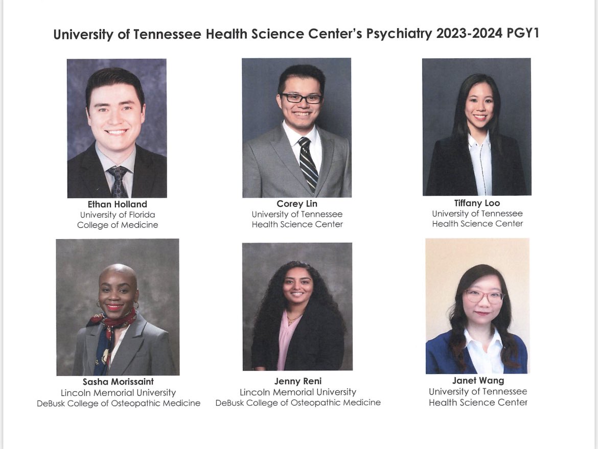 UTHSC Psychiatry (@uthscpsych) on Twitter photo Congratulations to our newest psychiatry residents!! We are so excited to have you join us 🎉🎉🎉 <a href="/uthsc/">The University of Tennessee Health Science Center</a> #Match2023 #psychmatch #psychtwitter Congratulations to our newest psychiatry residents!! We are so excited to have you join us 🎉🎉🎉 <a href="/uthsc/">The University of Tennessee Health Science Center</a> #Match2023 #psychmatch #psychtwitter