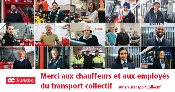 OC_Transpo's tweet photo. À l'occasion de la Journée de reconnaissance des chauffeurs et des employés du transport en commun, nous souhaitons rendre hommage aux opérateurs des transports en commun.
Partagez votre message de remerciement en utilisant #MerciTransportCollectif!
https://t.co/4WoWhqKWgf https://t.co/OFMYRM4iIP