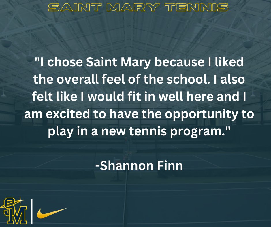 The Saint Mary Women’s Tennis program is pleased to announce the commitment of Kansas City native Shannon Finn!

#gospires