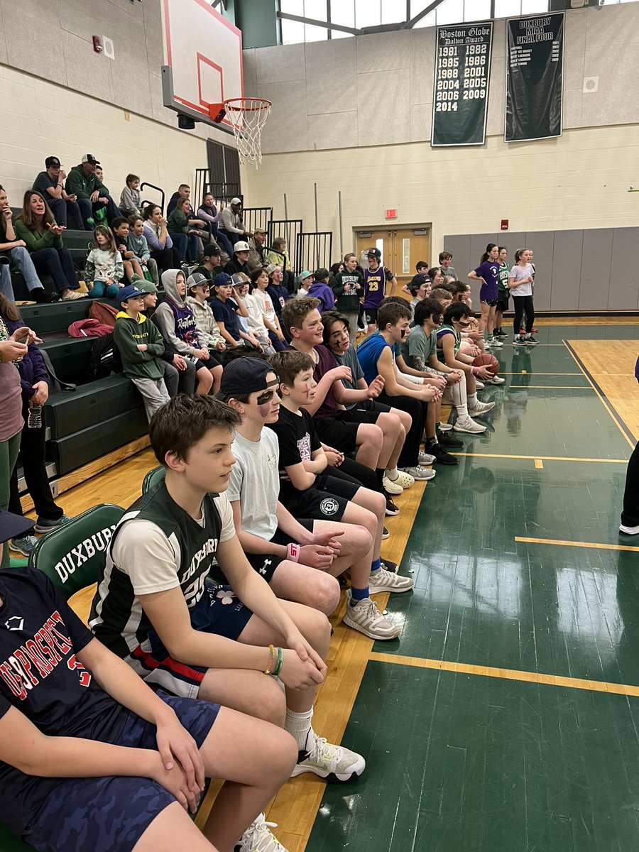 duxschools's tweet photo. @Duxbury_MS Students vs. Staff Basketball game is underway &amp; it’s an intense matchup! 🐉🏀☘️ https://t.co/NtSVd2bdA3