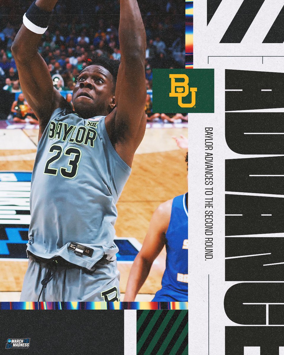 (3) Baylor gets it done 🐻

The Bears open their NCAA Tournament run with a victory over (14) UCSB, 74-56 #MarchMadness