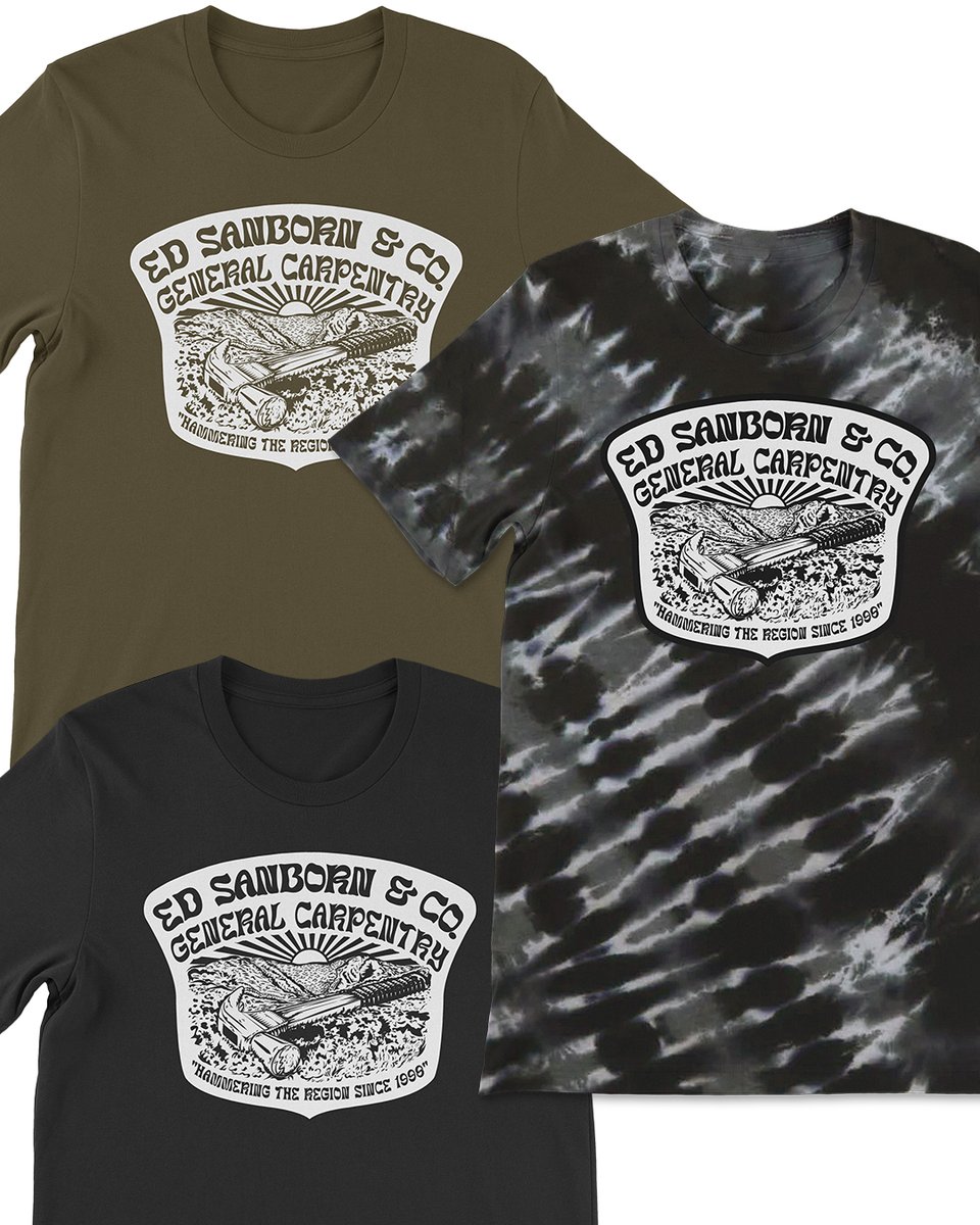 yetibite's tweet photo. Quick illustration job for a client. We wanted to have a cool piece of apparel that could double as signage. 
#generalcarpentrybranding #identity #carpentrybranding #design #illustration #greatfuldead #deadhead #contractorwork #constructionbranding #yetibite #shirtdesign #tiedye https://t.co/nwtBAn3PUr