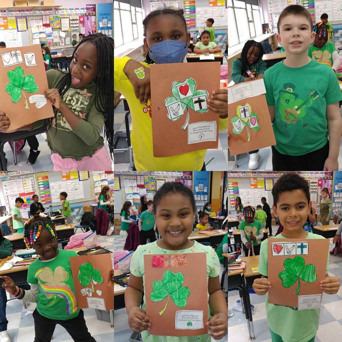 OLV2nd's tweet photo. Happy Saint Patrick's Day!
We learned about Saint Patrick today and how he used the shamrock to teach about the Blessed Trinity. We also worked together to finish building the leprechaun traps we started in STEAM class. https://t.co/pCNQZxPVx2