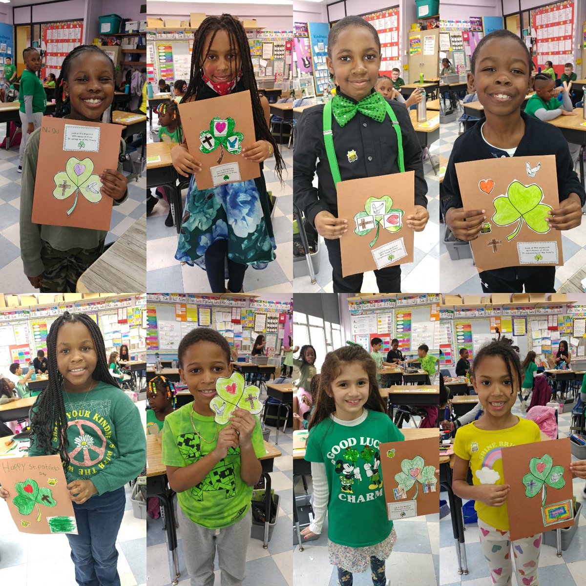 OLV2nd's tweet photo. Happy Saint Patrick's Day!
We learned about Saint Patrick today and how he used the shamrock to teach about the Blessed Trinity. We also worked together to finish building the leprechaun traps we started in STEAM class. https://t.co/pCNQZxPVx2