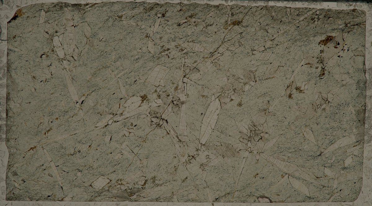 SpectrumPetro's tweet photo. Full slide scan of tremolite porphyroblasts in a highly serpentinized ultramafic rock. 

We're now offering a full slide scan service for $5 per thin section. https://t.co/NNnsObGZiF

#thinsection #geology #fullslidefriday #spectrumpetro #thinsectionthursday #thinsection #geology https://t.co/swPGLJ9zAE