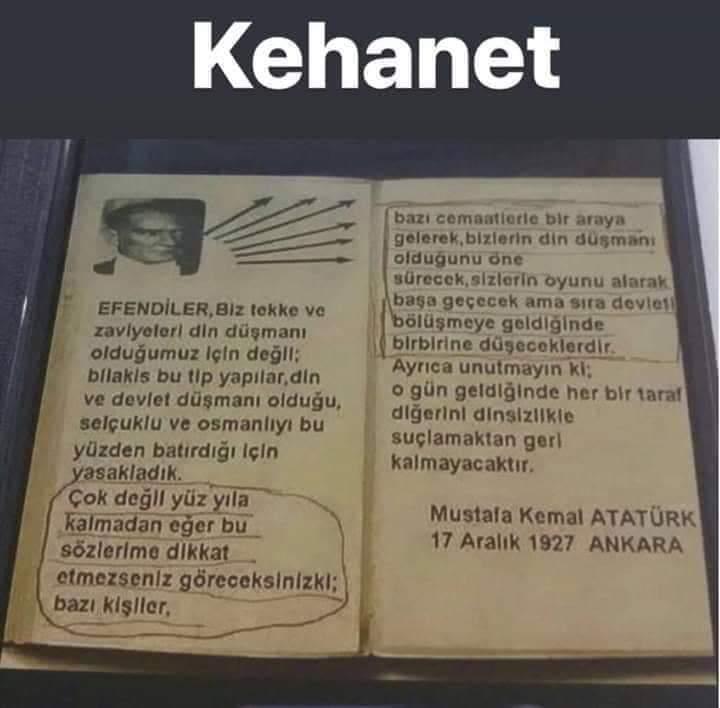 M. KEMAL ATATÜRK, 100 yıl önceden bugünü görmüş. Büyüksün ATATÜRK.