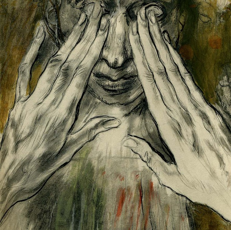 matriloz's tweet photo. #EvangelioDelDía 
"Jesús sanando al ciego" 1950
 El prolífico ilustrador francés Eduourd Edy-Legrand (1892-1970) nos muestra una imagen impactante al recortar toda la escena y enfocarse únicamente en pintar las manos de Jesús y en el rostro del ciego https://t.co/scx59MFz7x