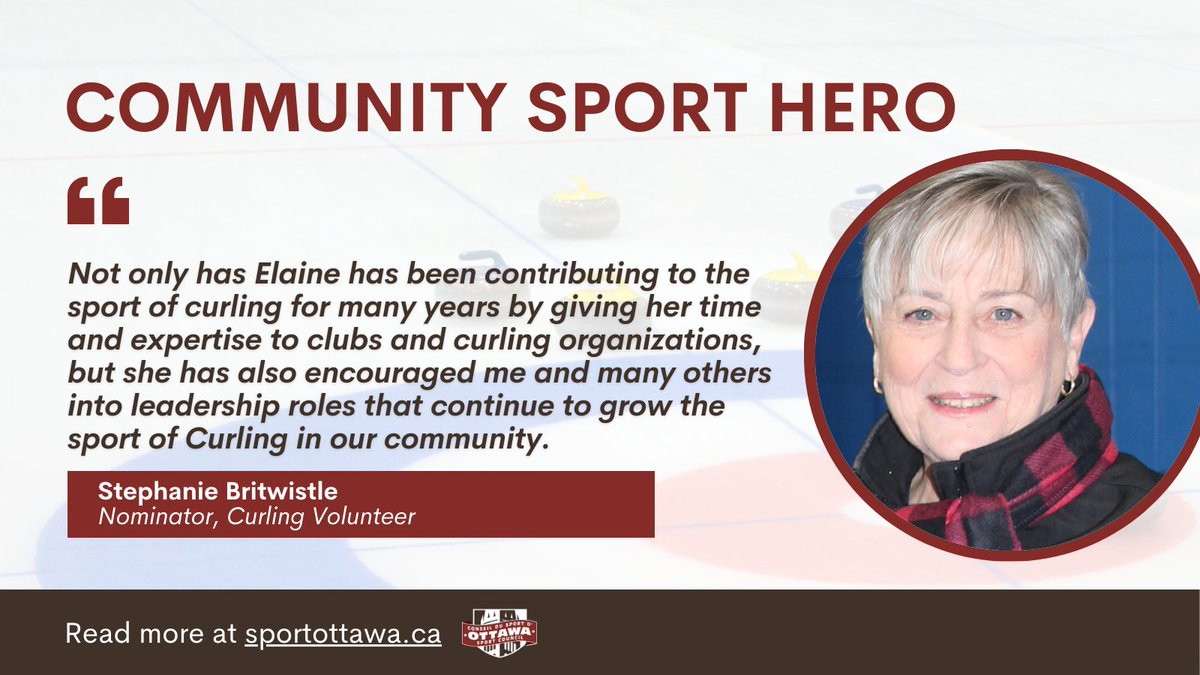 Ottawa Sport Council (@sportottawa) on Twitter photo #HERO | Introducing our latest #CommunitySport hero, Elaine Brimicombe! She is a long-time curler and volunteer for programs with the Ottawa Valley Curling Association and <a href="/CurlON_/">Carla Nahir Ayala</a>!
Read more: sportottawa.ca/community-spor… #HERO | Introducing our latest #CommunitySport hero, Elaine Brimicombe! She is a long-time curler and volunteer for programs with the Ottawa Valley Curling Association and <a href="/CurlON_/">Carla Nahir Ayala</a>!
Read more: sportottawa.ca/community-spor…