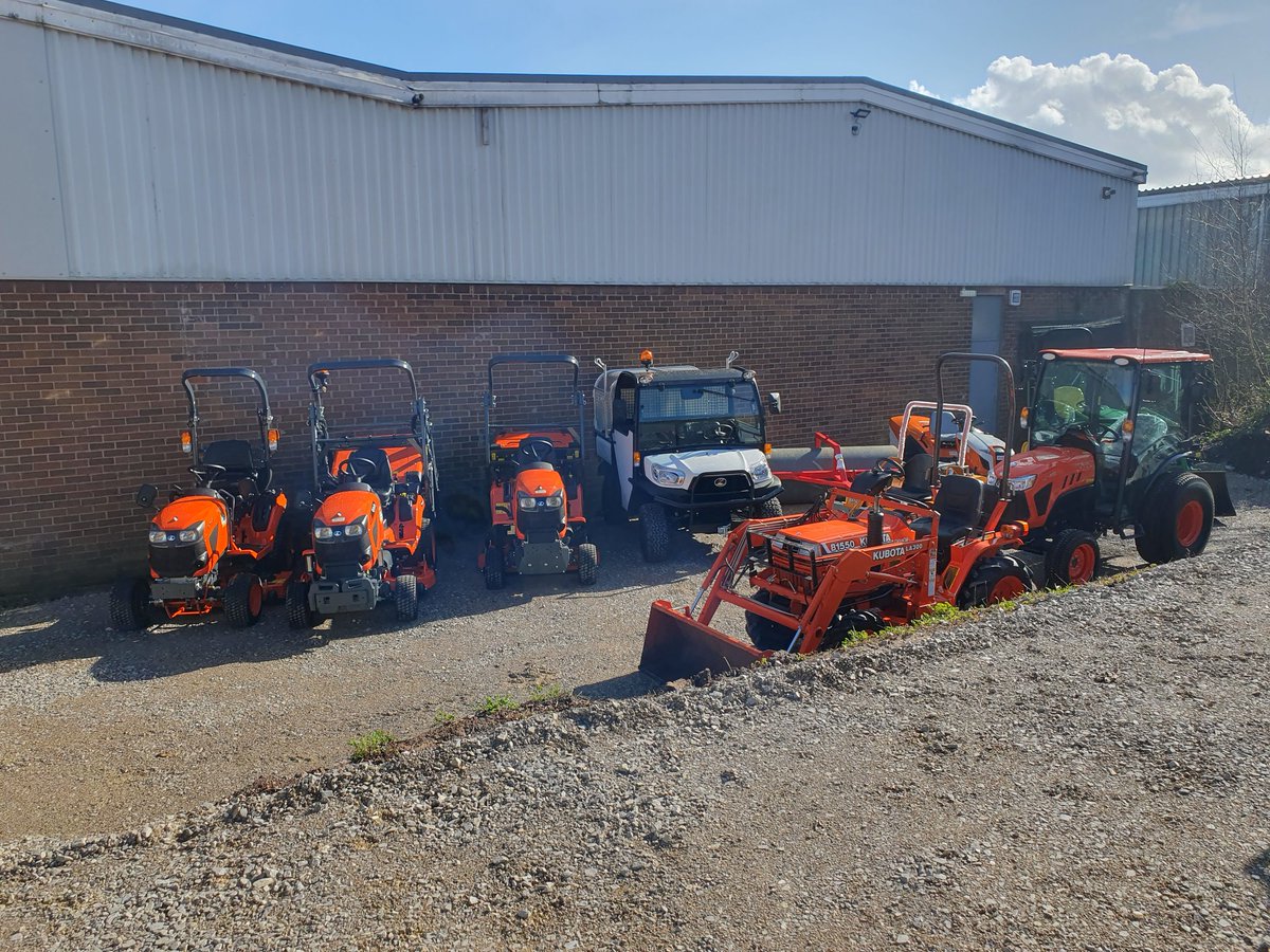 Workshop team <a href="/GGM_Ltd/">GGM Group Ltd</a> doing a sterling job getting all this sold new and used equipment ready for delivery. The sales team best pump their tyres up on their trailers. <a href="/GGMDewsnip/">Dave Dewsnip GGM Groundscare</a> <a href="/KubotaUK/">Kubota UK</a> <a href="/ServiceDealer/">Service Dealer</a>