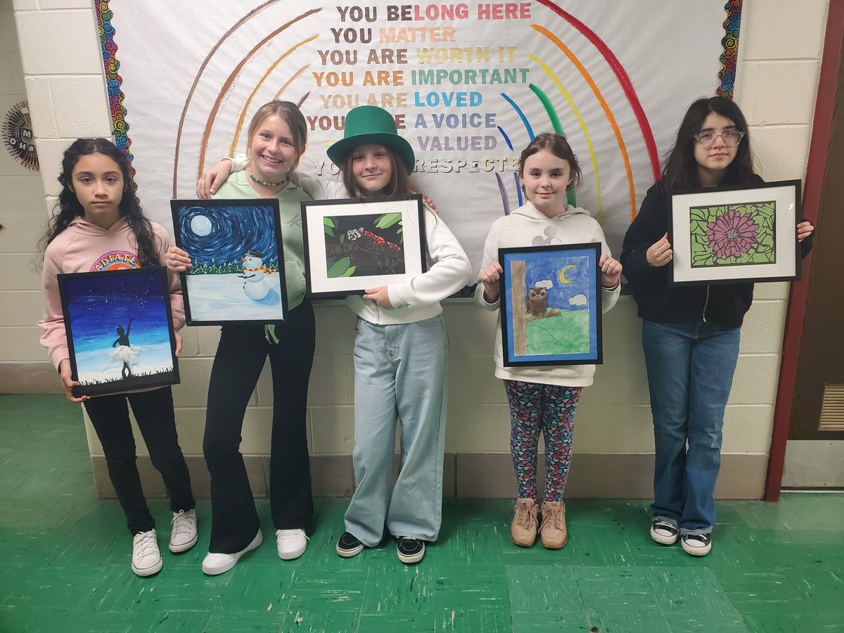 Congratulations to our 5 selected winners of <a href="/ISD109/">Indian Springs 109</a> Creative Expressions art contest! #brodnickischool #d109pride #artclassrocks