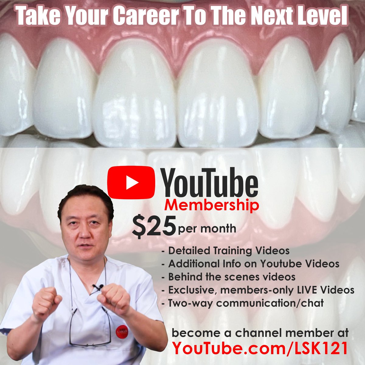 Take Your Career to the Next Level with me with a YouTube Channel Membership! Get direct access to me &amp; my hundreds of dental lab training videos for just $25 per month at YouTube.com/LSK121