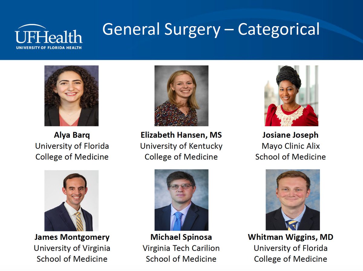UFSurgery's tweet photo. Please join us in welcoming our new @UFSurgResidents to the @UFSurgery team. We're proud to have you! 🐊🙌 #Match2023 @UFMedicine #TheyLookLikeSurgeons https://t.co/8Rad8Ixq92